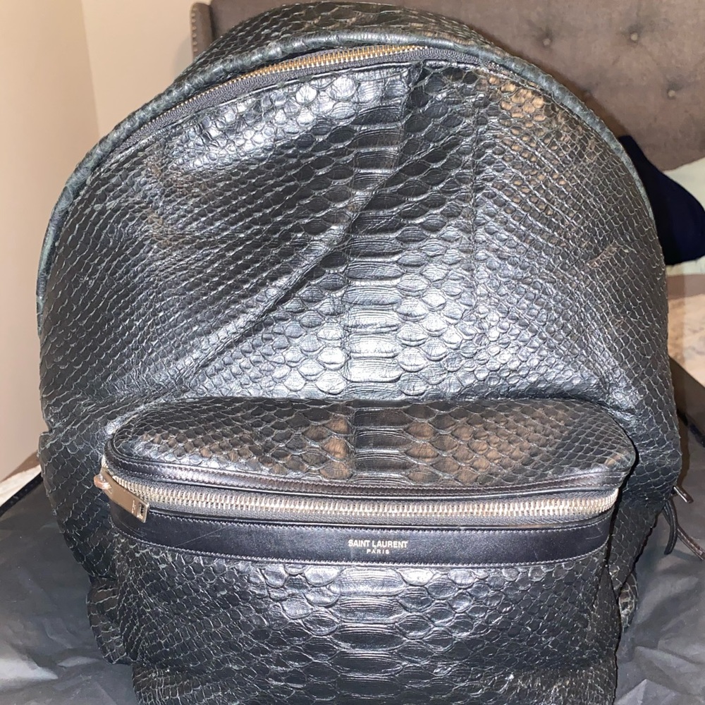 Saint Laurent Crocodile Embossed Bookbag